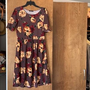 Plum Floral Midi Dress